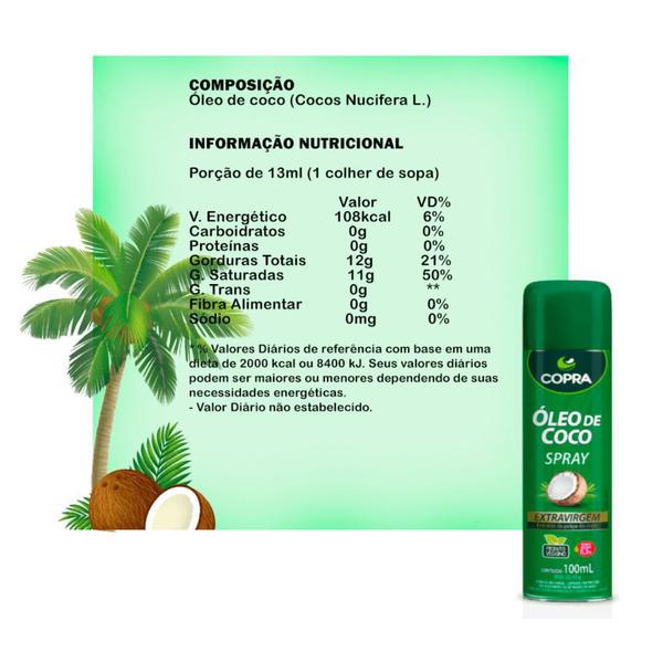 Imagem de Kit 2uni Óleo de Coco Extra Virgem Spray 100ml - Copra