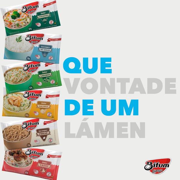 Imagem de Kit 2unid Macarrão Arroz Bifum Lámen Sabor Carne 67g Sem Glúten