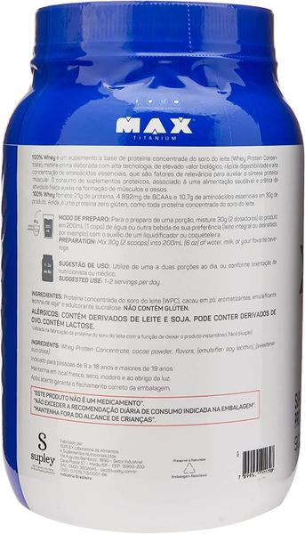 Imagem de Kit 2x 100% Pure Whey Protein 900g Max Titanium (Chocolate)