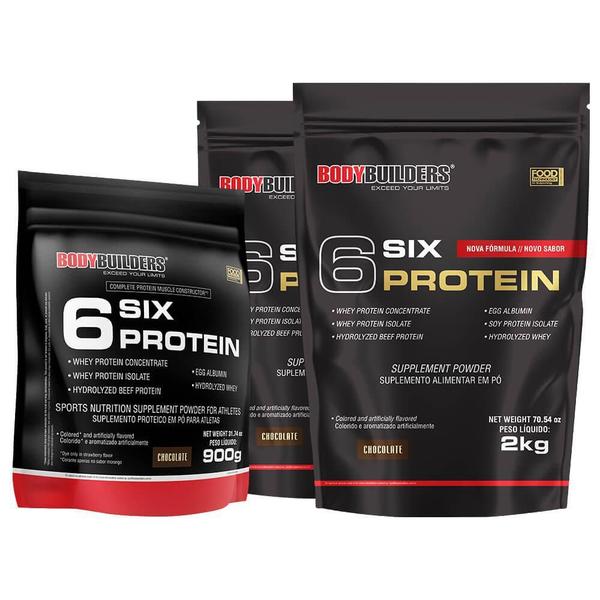 Imagem de Kit 2X 6 Six Protein 2Kg + 1X 6 Six Protein 900G