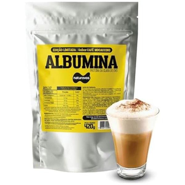 Imagem de Kit 2x Albumina Naturovos 420g Sabor Mocaccino