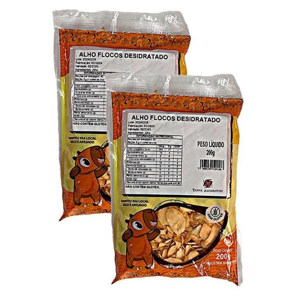 Kit 2X: Alho Em Flocos Desidratados Tainá Alimentos 200G Imagem de Kit 2X: Alho Em Flocos Desidratados Tainá Alimentos 200G