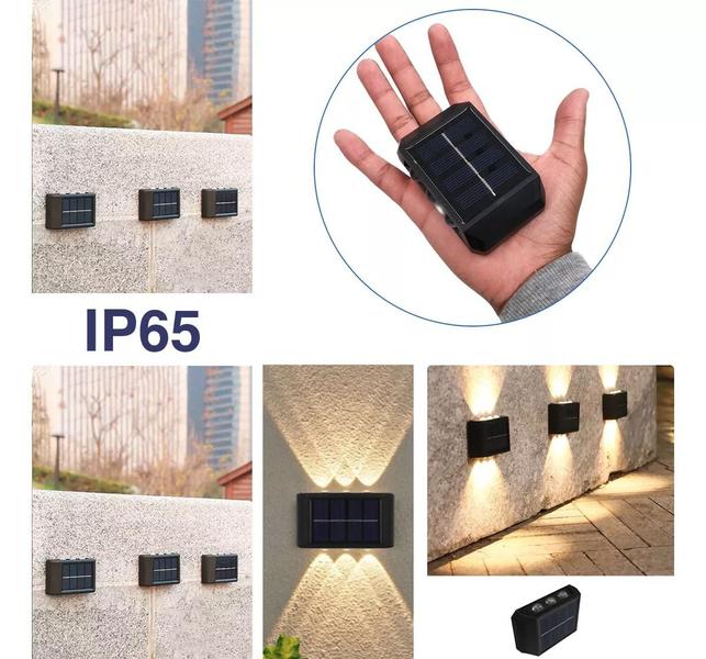 Imagem de Kit 2x Arandela Luminária Lâmpada Led De Parede Sensor Solar