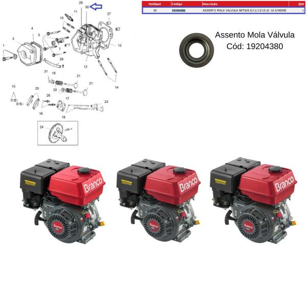 Imagem de Kit 2x Assentos Mola Da Válvula P/ Motores B4T 25.0/35.0hp