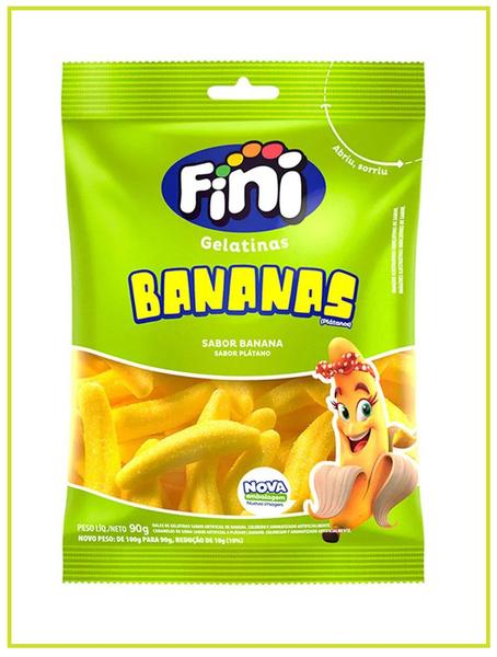 Kit 2x Bala Fini De Gelatina Bananas Pacote 90g - Cimed - Sistema Imagem de Kit 2x Bala Fini De Gelatina Bananas Pacote 90g - Cimed