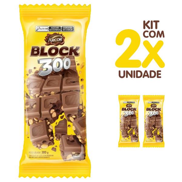 Imagem de Kit 2x Barra Chocolate Chock Block 300g