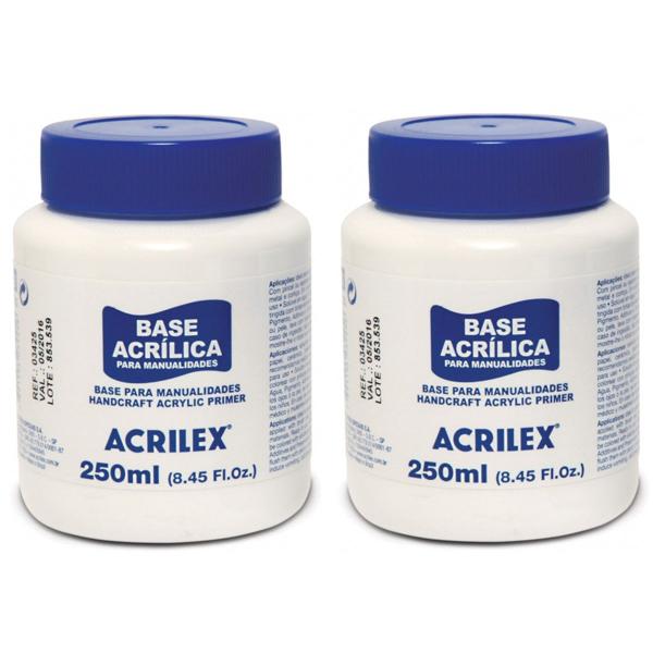 Imagem de Kit 2x Base Acrílica Artesanato 250ml Acrilex Madeira MDF