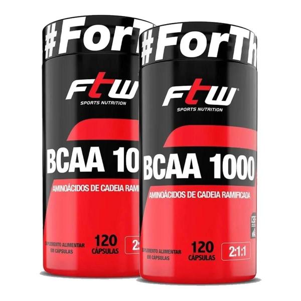 Imagem de Kit 2X Bcaa 1000Mg 120 Caps - Ftw Morango Kit