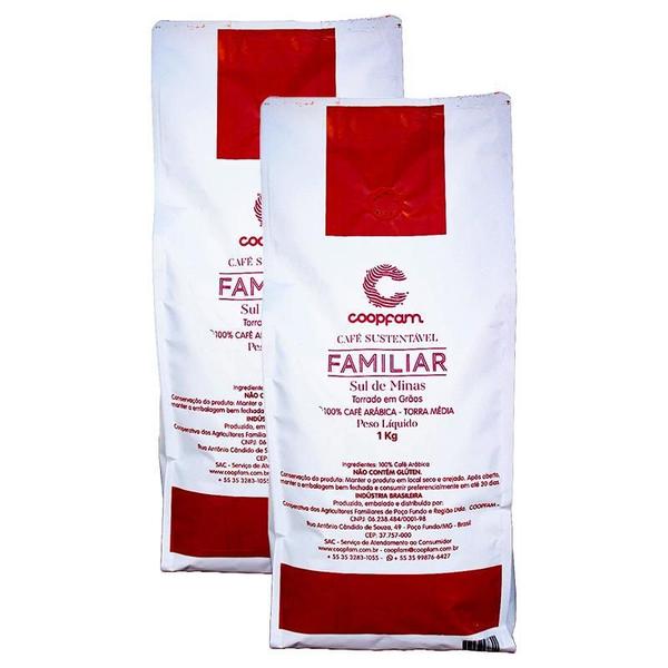 Kit 2X: Café Familiar Sustentável Torrado Em Grãos Coopfam Imagem de Kit 2X: Café Familiar Sustentável Torrado Em Grãos Coopfam