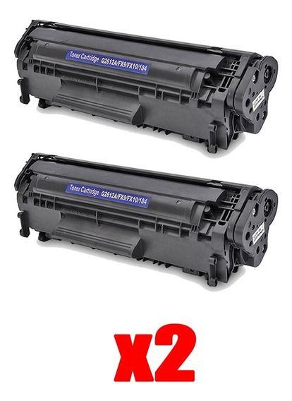 Imagem de Kit 2x Cartucho Toner Para Q2612a 3050 3015 3055 2612a 3030