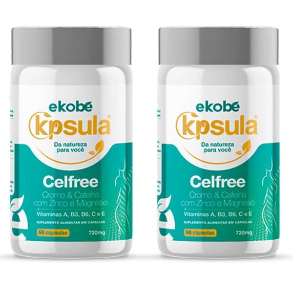 Imagem de Kit 2x Celfree Cromo e Cafeína (Zinco, Magnésio e Vitaminas) 60 Caps 720mg Ekobé