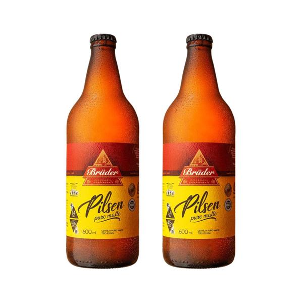 Imagem de Kit 2x Cervejas Nacionais Artesanais Brüder Pilsen 600ml