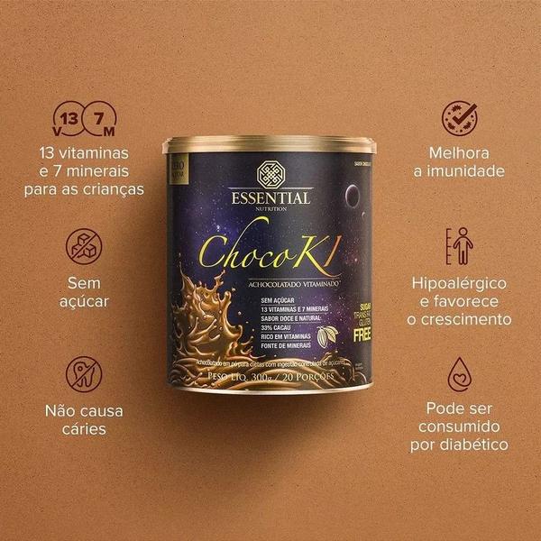 Imagem de Kit 2x Chocoki Achocolatado Vitaminado - 300g - Essential Nutrition