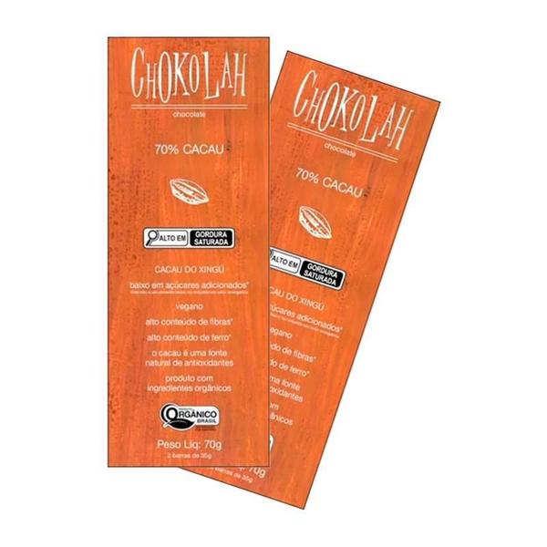 Kit 2X: Chocolate 70% Cacau Baixo Em Açúcares Orgânico - Chokolah Imagem de Kit 2X: Chocolate 70% Cacau Baixo Em Açúcares Orgânico