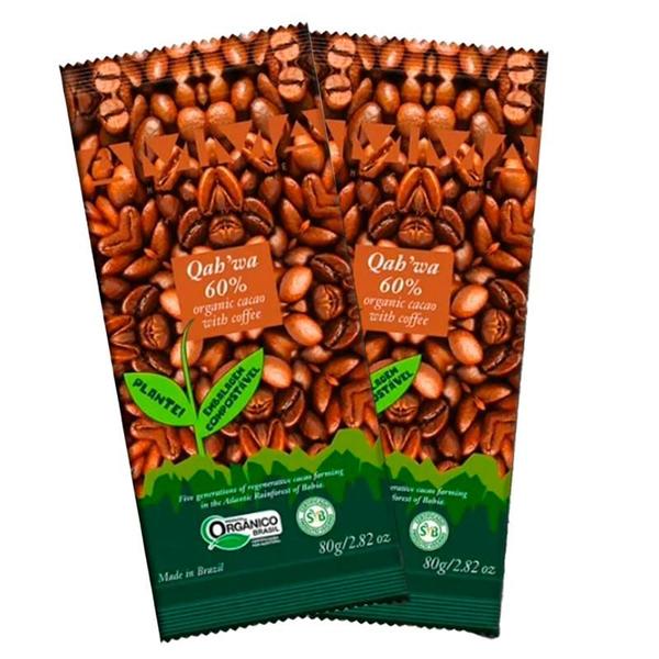 Imagem de Kit 2X: Chocolate Qah Wa 60% Cacau com Café Orgânico Amma Chocolate 80g