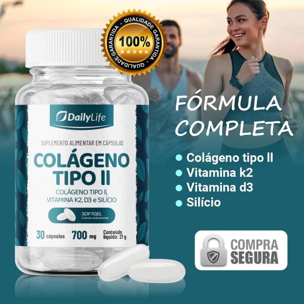 Imagem de kit 2x Colágeno Tipo 2 Softgel 30 cápsulas 700 mg K2 D3 Óleo De Girassol