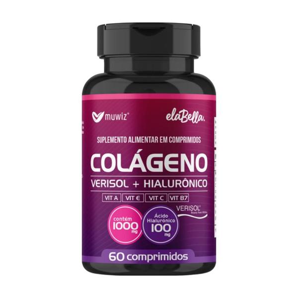 Imagem de kit 2x Colágeno Verisol + Hialurônico 60 comprimido 1000mg Muwiz