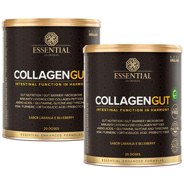 Imagem de Kit 2x Collagen Gut - (400g cada) - Laranja e Blueberry - Essential Nutrition