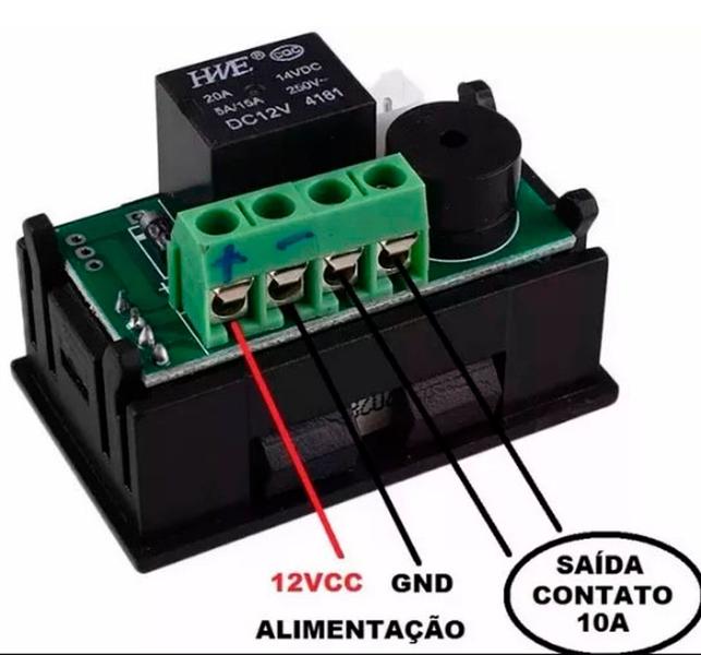 Imagem de Kit 2x controlador 12v Aquário, freezer, chocadeira Ovos W1209WK Temperatura termostato