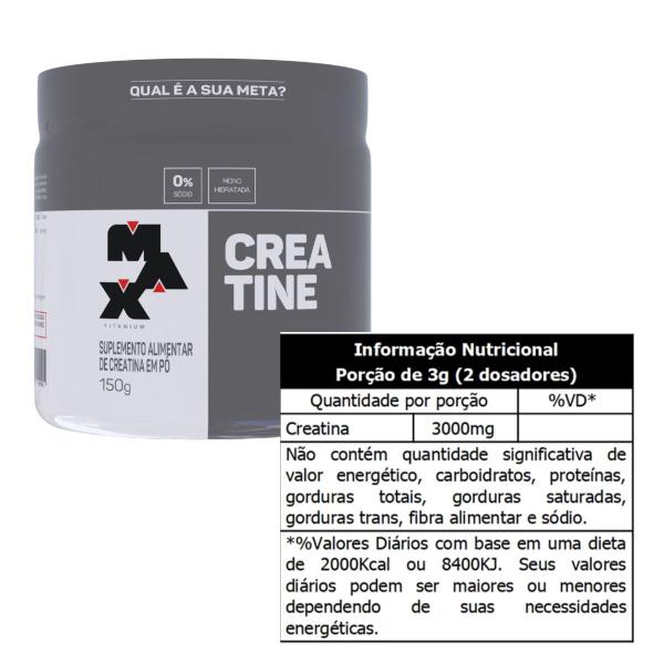 Kit 2x Creatina Monohidratada Pura 150g - Max Titanium Imagem de Kit 2x Creatina Monohidratada Pura 150g - Max Titanium