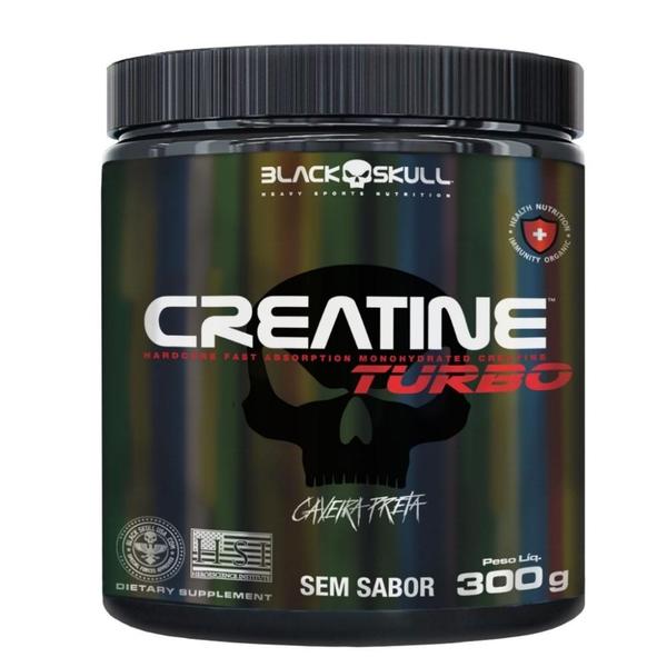 Imagem de Kit 2X Creatine Turbo 300g Creatina Monohidratada Black skull + Garrafa Galão