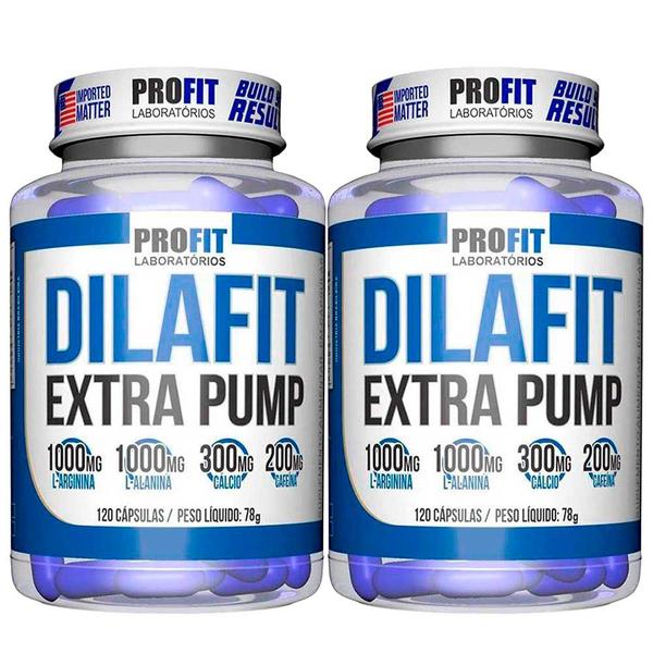 Imagem de Kit 2x dilafit extra pump 120 cápsulas profit vasodilatador pré treino