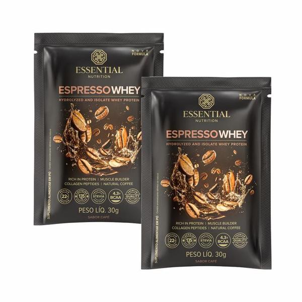 Kit 2X: Espresso Whey Sachê Essential Nutrition 30g Imagem de Kit 2X: Espresso Whey Sachê Essential Nutrition 30g