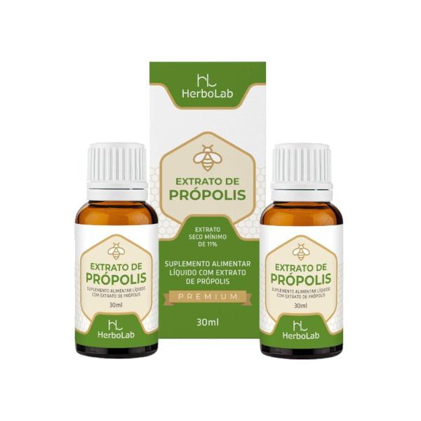 Imagem de Kit 2x EXTRATO DE PROPOLIS VERDE 30ML - HERBOLAB 