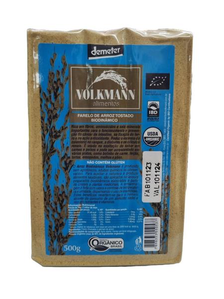 Kit 2X: Farelo Arroz Tostado Orgânico Biodinâmico Demeter - Volkmann Imagem de Kit 2X: Farelo Arroz Tostado Orgânico Biodinâmico Demeter