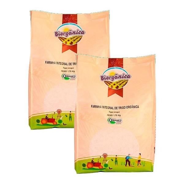 Kit 2X: Farinha De Trigo Integral Orgânica Biorgânica 1,75Kg - Biorganica Imagem de Kit 2X: Farinha De Trigo Integral Orgânica Biorgânica 1,75Kg