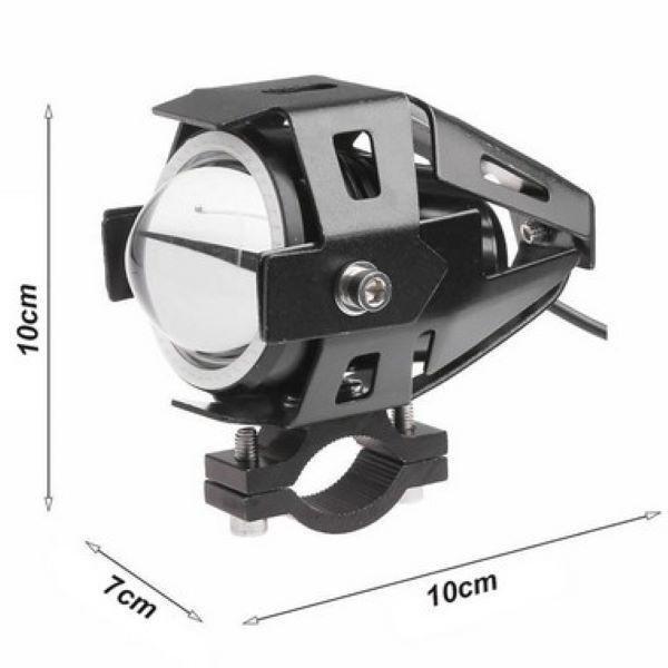 Imagem de Kit 2X Farol Milha Led Moto Universal Alumínio U7 Angel Eyes