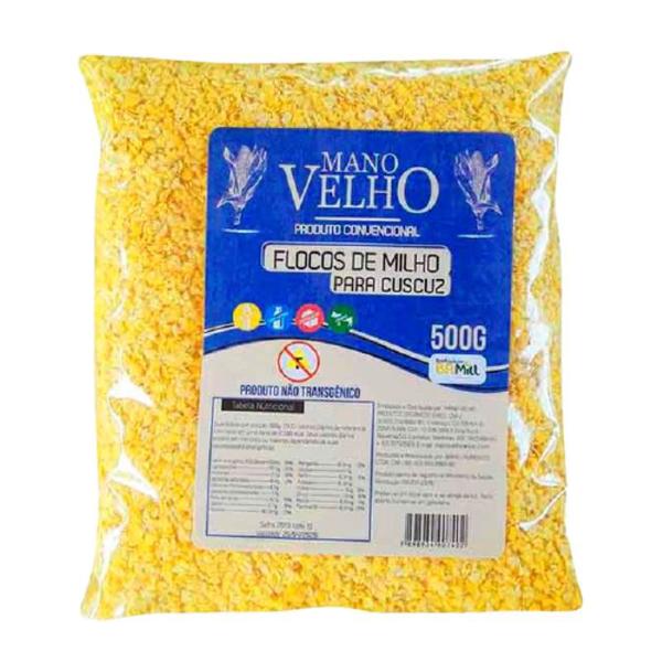 Kit 2X: Flocos de Milho para Cuscuz Natural Mano Velho 500g Imagem de Kit 2X: Flocos de Milho para Cuscuz Natural Mano Velho 500g