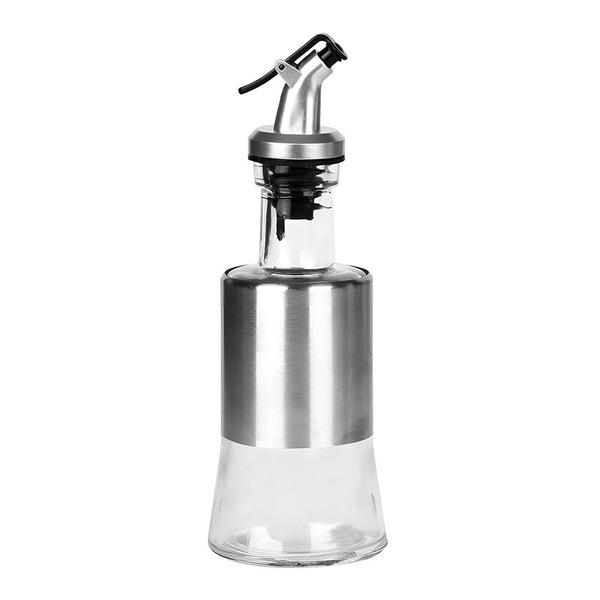 Imagem de Kit 2x Galheteiro de Vidro e Aço Inox 200ml com Bico Dosador