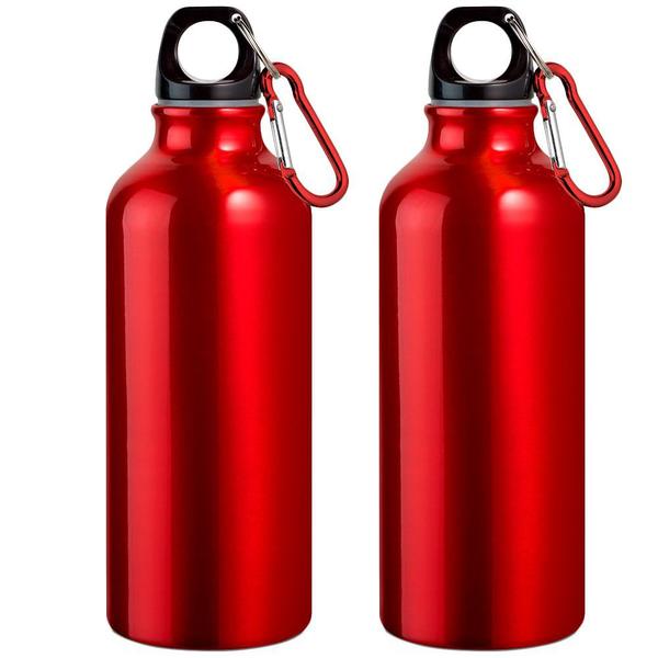 Imagem de kit 2x Garrafa Squeeze Sport 500 ml TopGet Vermelho