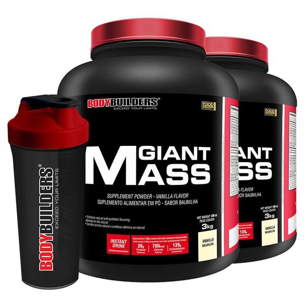 Imagem de Kit 2x Giant Mass 3kg + Coqueteleira - Bodybuilders