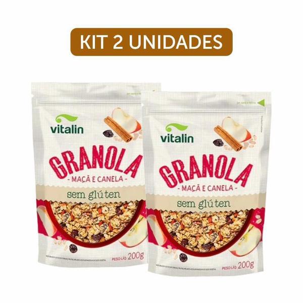 Kit 2X: Granola Maçã E Canela Sem Glúten Vitalin 200G Imagem de Kit 2X: Granola Maçã E Canela Sem Glúten Vitalin 200G
