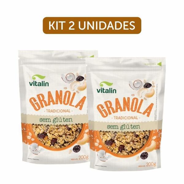 Imagem de Kit 2X: Granola Tradicional Sem Glúten Vitalin 200G