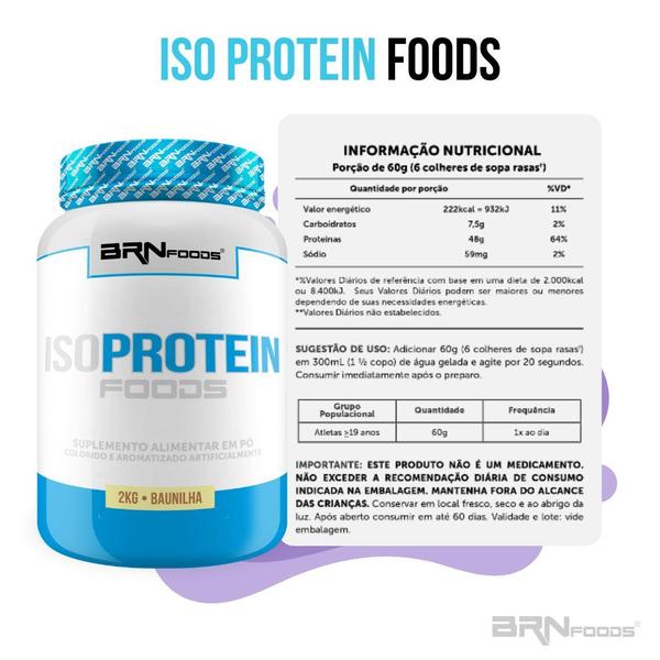 Imagem de Kit 2x Iso Protein Foods 2kg - BRN FOODS