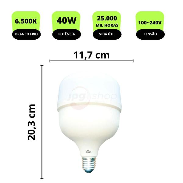 Imagem de Kit 2x Lâmpada Led Globe 40w Branca Fria 6.500k E27 Bivolt