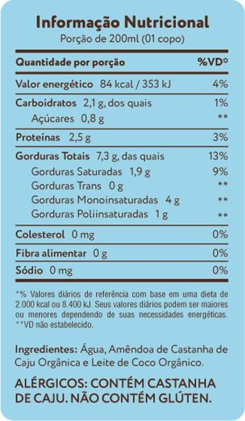 Imagem de Kit 2X: Leite Vegetal Caju + Coco A Tal Da Castanha 1L