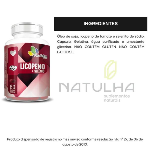 Imagem de Kit 2X Licopeno Tomate Selênio 500Mg 60 Cápsulas Flora