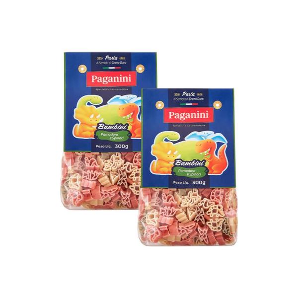 Imagem de Kit 2X: Macarrão Bambini Dinossauro Tricolore Paganini 300G