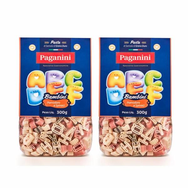Kit 2X: Macarrão Bambini Letrinhas Tricolore Paganini 300G Imagem de Kit 2X: Macarrão Bambini Letrinhas Tricolore Paganini 300G
