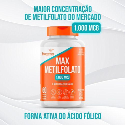 Imagem de Kit 2x Max Metilfolato 1000mcg L-metil Folato, 60cps Biogens