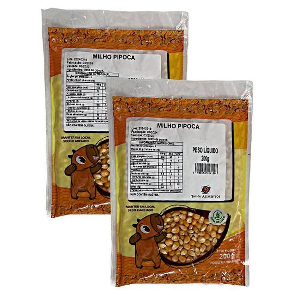 Kit 2X: Milho De Pipoca Tainá Alimentos 200G Imagem de Kit 2X: Milho De Pipoca Tainá Alimentos 200G
