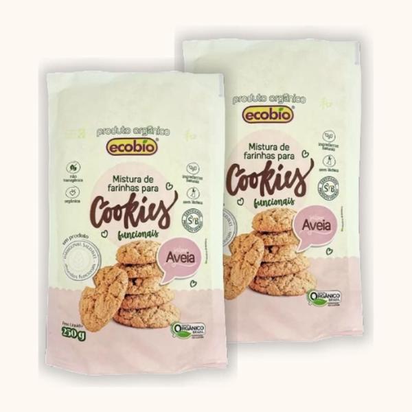 Imagem de Kit 2X: Mistura Cookies Funcional Aveia Orgânico Ecobio 250G