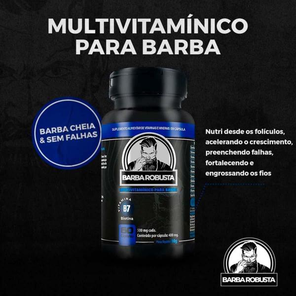 Imagem de Kit 2X Multivitamínico para Falhas Barba Robusta 30gr