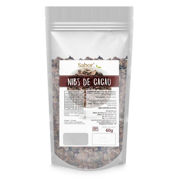 Kit 2X: Nibs de Cacau Sabor da Terra 60g Imagem de Kit 2X: Nibs de Cacau Sabor da Terra 60g