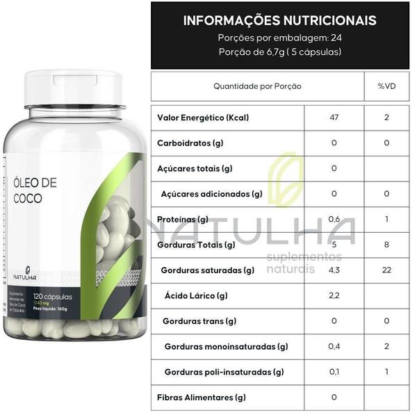 Imagem de Kit 2X Óleo De Coco 1340Mg 120 Cápsulas - Natulha