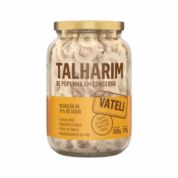 Kit 2X: Palmito Pupunha Talharim Sustentável Vateli 270g Imagem de Kit 2X: Palmito Pupunha Talharim Sustentável Vateli 270g
